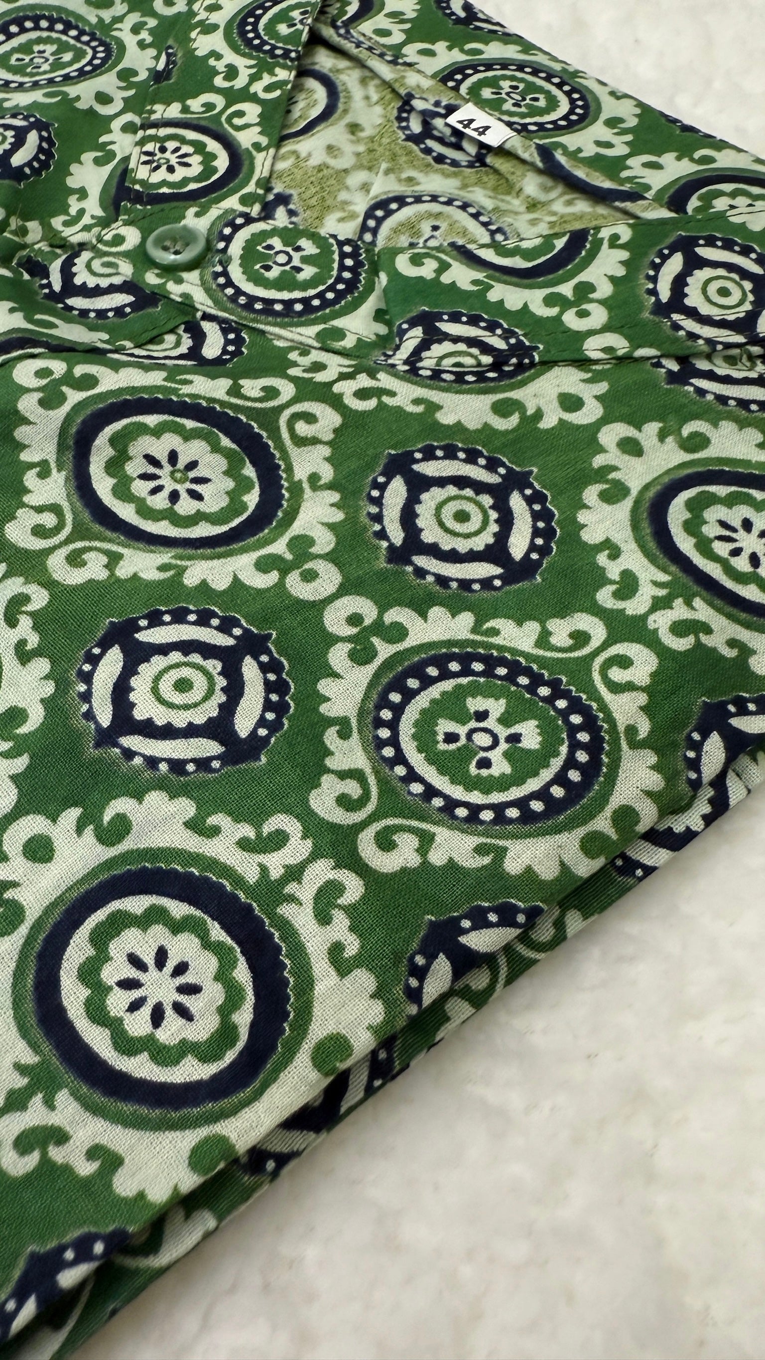 Ajrakh Green Kurta and Mundu